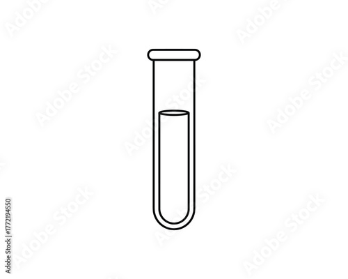 Test tube with liquid outline icon Scientific experiment or medical research laboratory equipment symbol