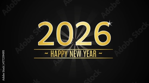 Happy new year 2026 celebration animated for template.motion background