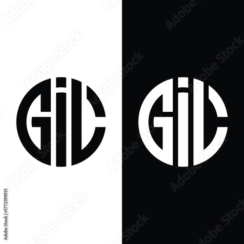 Letter GIL circle Monogram logo icon Design Stock Vector - Illustration.