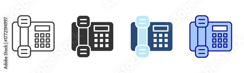 Telephone Icon Set. Designed In Multi Style