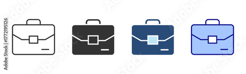 Briefcase Icon Set. Designed In Multi Style