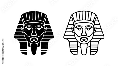 Egyptian pharaoh head with transparent background