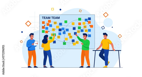 Effective Team Workflow Illustrates Collaborative Ideation and Strategic Project Planning