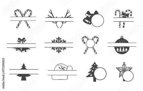 Christmas monogram svg, Christmas logo, Christmas monogram, Christmas silhouette, Christmas monogram logo.