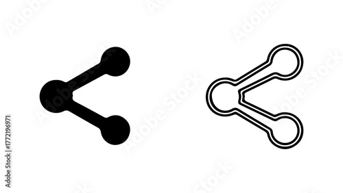 Share symbol outline and solid with transparent background