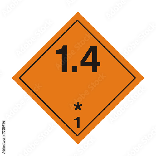 GHS Class 1 Explosives Substances No Significant Hazard Division 1.4. Hazard Pictogram. GHS ADR Explosives Warning Sign Minimal Hazard.
