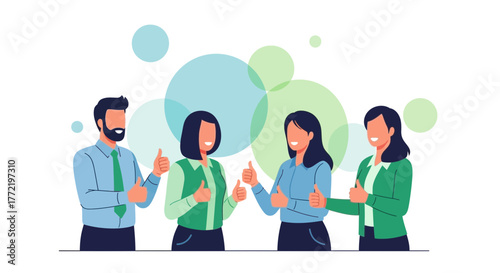 People Group Showing Positive Emotion Gestures Of Agreement And Support And Encouragement