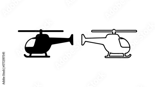 Helicopters outline with transparent background