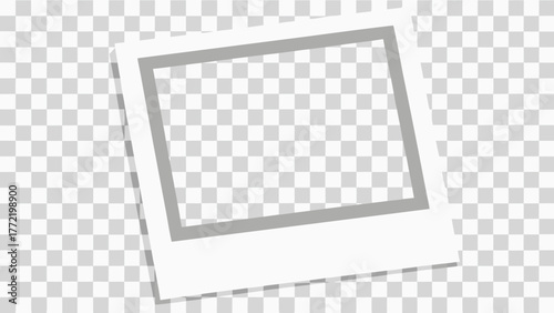 Instant photo frame isolated on transparent background graphic element vector
