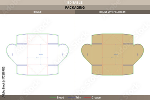 Custom heart shape envelope greeting card dieline drawn through accurate vector design improving printing detail and elegant packaging finish precise die line curves form heart edges