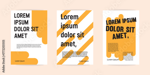 Simple template with abstract geometric shapes. Frame for your message or photo. Layout for flyer, poster or cover design for poster, cover or background. Set of vector illustrations in eps 10.