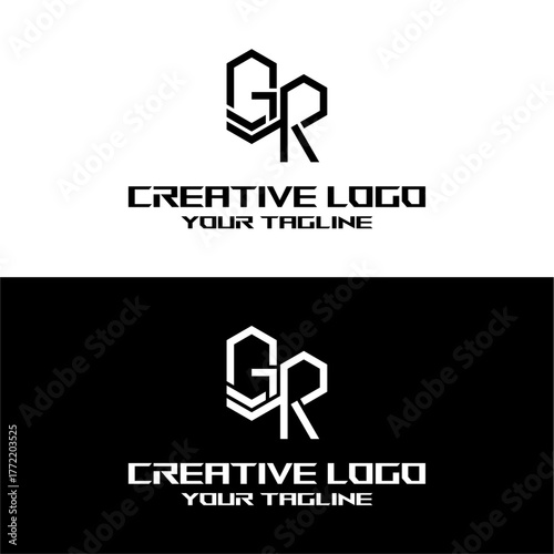 creative letter logo gr design vector