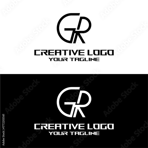 creative letter logo gr design vector