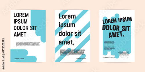 Simple template with abstract geometric shapes. Frame for your message or photo. Layout for flyer, poster or cover design for poster, cover or background. Set of vector illustrations in eps 10.