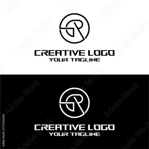 creative letter logo gr design vector