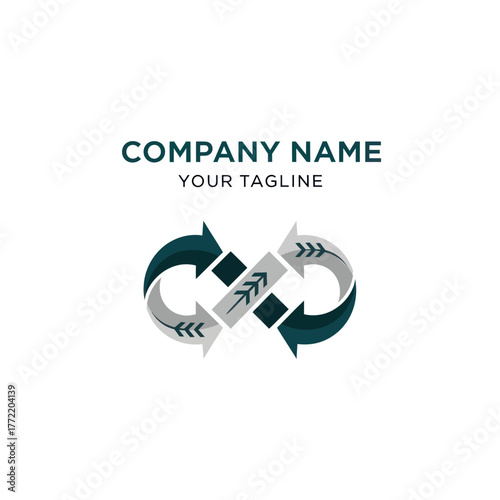 Infinity Loop Arrows Logo Design with Modern and Professional Style.