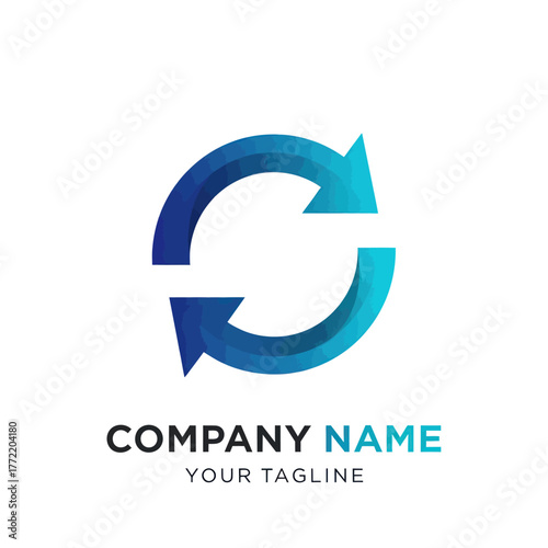 Circular Arrows Symbolizing Rotation and Renewal in a Modern Design.