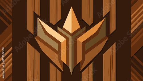 Futuristic Walnut Wood Panel Background Design