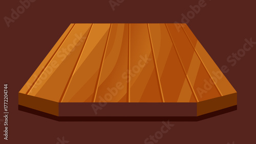 Polished Teak Plank 3D Surface Wood Background