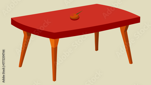 Realistic Cherry Wood Table 3D Render Surface