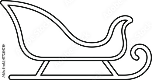 Illustration of a christmas sleigh in minimalist line art style