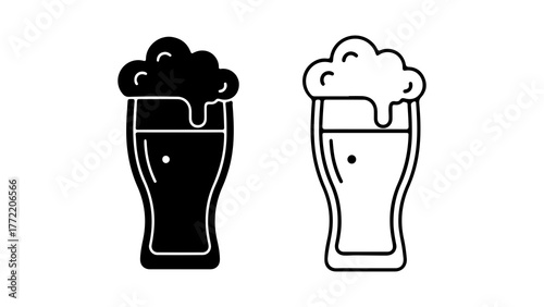 Beer glass outline with transparent background