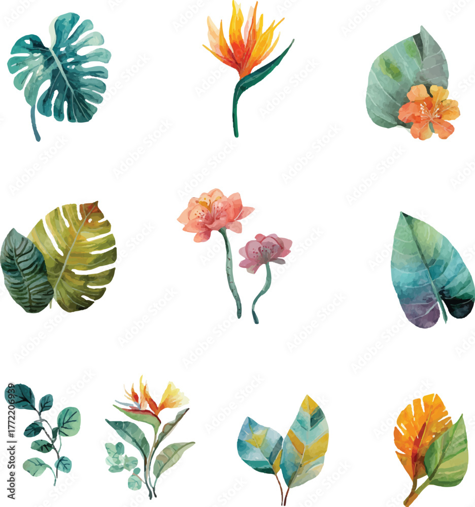 Fototapeta premium set of colorful autumn leaves