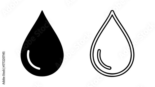 Water drop icons with transparent background