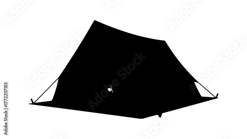 Black tent with transparent background