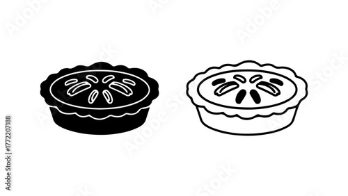 Fruit pie with lattice crust with transparent background