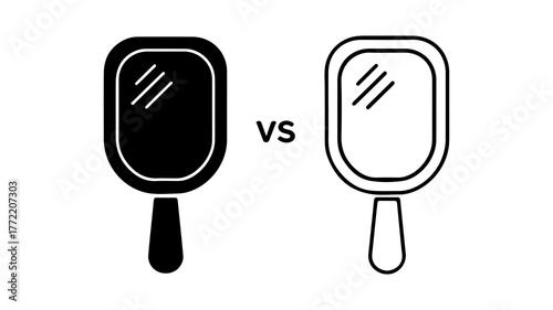Handheld mirrors comparison with transparent background