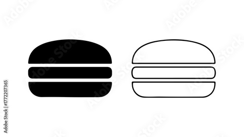 Burger icon set with transparent background