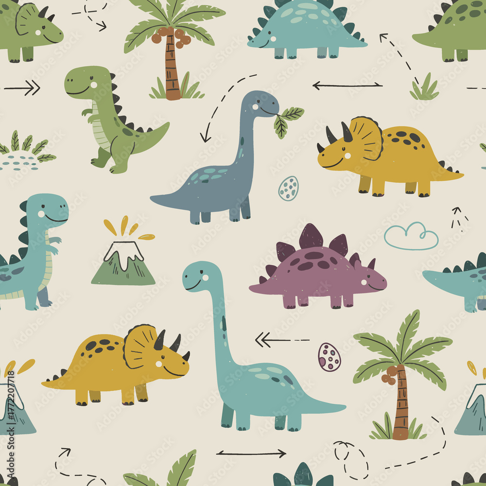 Obraz premium Cute teddy all over pattern print illustrations vector art.all over for mens,womens,boby,girls.textile all over. with geometrical,abstrat, flower, cortoon and etc.flower all over with geometrical .
