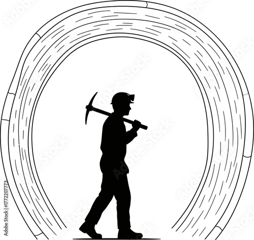 the determined worker ventures deep, unearthing the planets hidden bounty