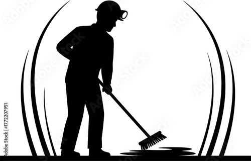 committed professional tidies vital workspace, ensuring continuous, productive industry output