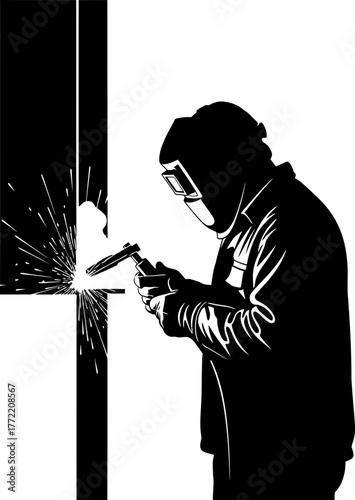 craftsman forges metal, sparks ignite industrial progress with expert precision