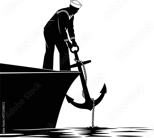 mariner sets anchor, symbolizing arrival, stability, and oceans steadfast journey