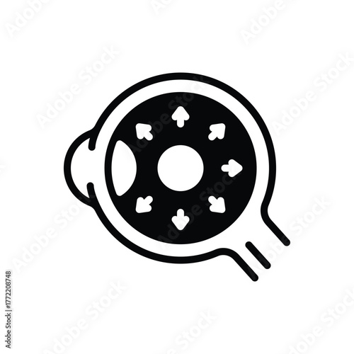 Black solid icon for glaucoma screening
