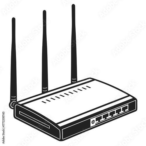 wireless router on white background