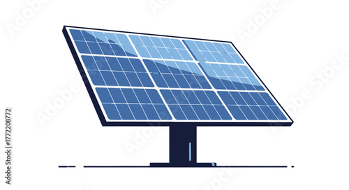 Solar Panel Illustration Renewable Energy Icon for Sustainability and Environmental Protection