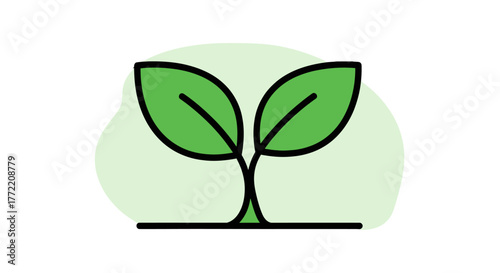 Green Sprout Icon Symbol of Growth, Nature, and Renewal for Eco-Friendly Designs
