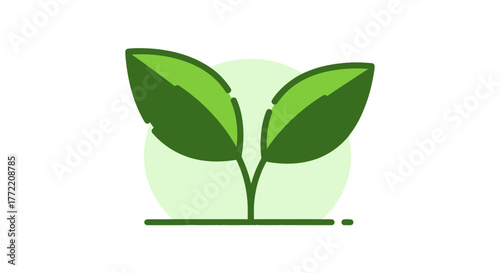 Green sprout icon representing growth, nature, and environmental concepts against a white background