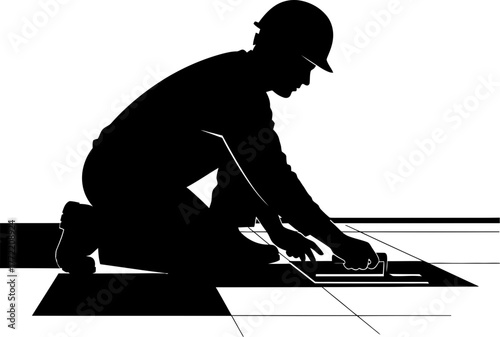 focused creator establishes order, crafting precision for tomorrows detailed spaces