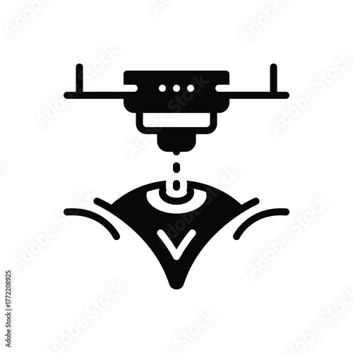 Black solid icon for glaucoma surgery