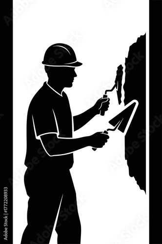 precision application master craftsman sculpts surfaces, perfecting structures with focused dedication