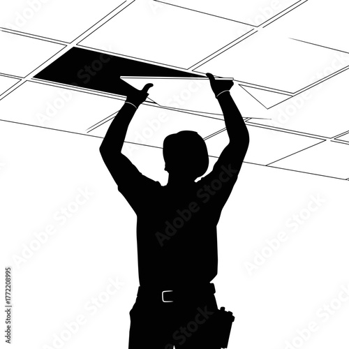 upper limit attaining perfect alignment, overhead task accomplished with care