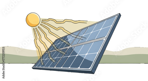 Solar Panel Harvesting Energy from the Sun, Illustrating Renewable Power & Sustainability