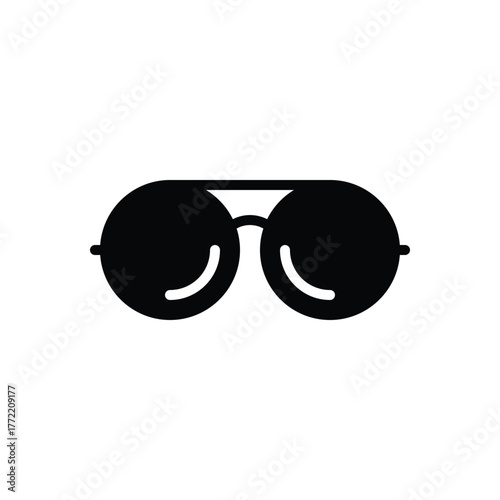Black solid icon for prescription glasses