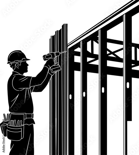 precision assembly builder erects modern structures, defining the urban landscape