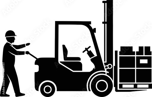 logistics efficiency in motion skilled operator handles cargo with precision